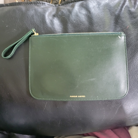 Commes des Garcons green leather wristlet Pouch - Picture 2 of 7